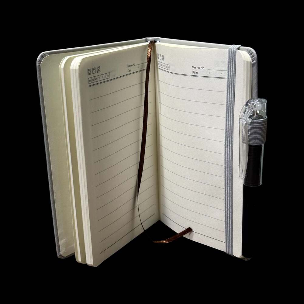 Light Gray Tree of Life Embossed Small Hardcover Lined Journal with Pen - Picture 3 of 6